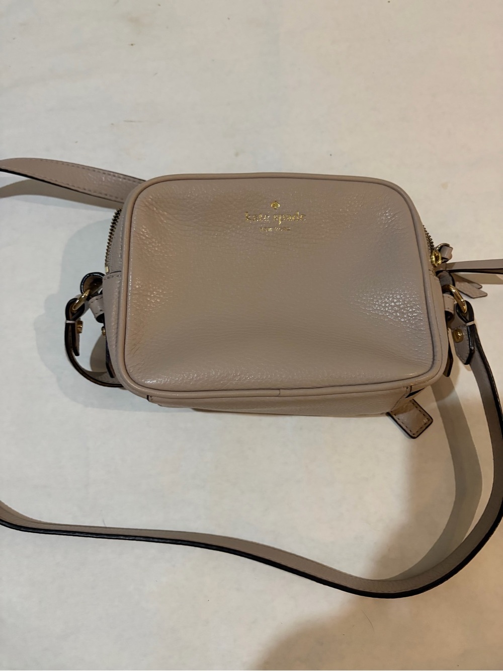 kate spade Pebbled Leather Crossbody in Taupe Blush